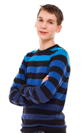 A boy is smiling